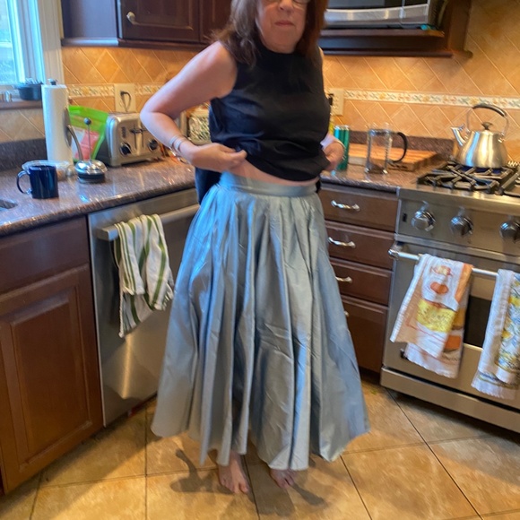 Emily Shalant Taffeta Tea Length Midi in Light Blue - (NEW WITH TAGS) - Picture 2 of 2